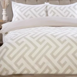 Parure 240x220 geo beige piping