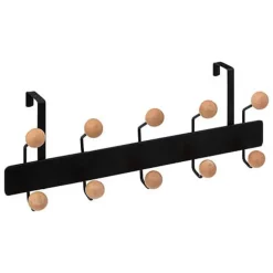 Patere de porte metal noir x10 t