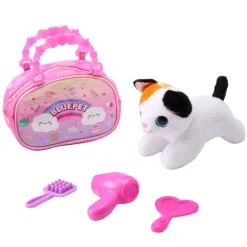 Peluche chien chat avec accessoi