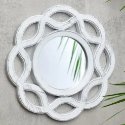 Petit miroir blanc/gris