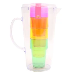 Pichet avec verres colores x4 ho