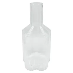 Pichet en verre strie fleur