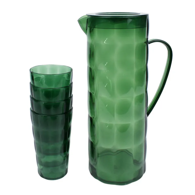 Pichet vert + 4 verre