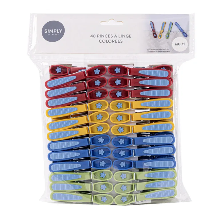 Pince a linge x48 colorees