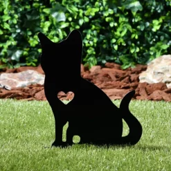 Piquet metal chien & chat noir a