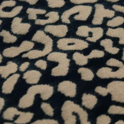 Plaid a franges leopard 130x160c