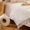 Plaid coton franges 130x170cm