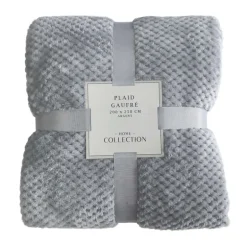 Plaid gaufre 200x250cm argent