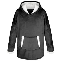 Plaid hoodie noir simply cosy