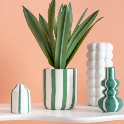 Plante artificielle pot raye