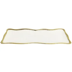Plat de presentation blanc/dore
