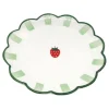 Plat de service vert et fraise