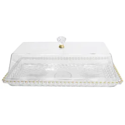 Plateau plastique et lisere dore