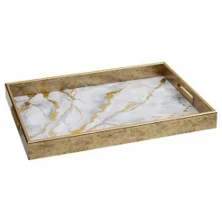 Plateau rectangle mabre blanc