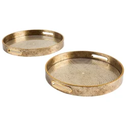 Plateau resine verre dore