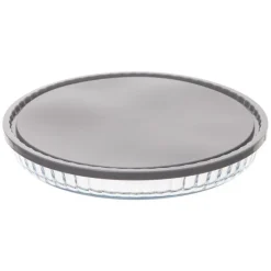 Plat tarte verre + couv d27cm