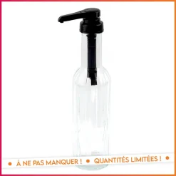 Pompe a sirop en verre strie