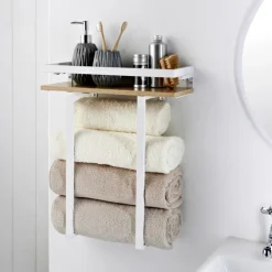 Portant avec etagere bois/metal