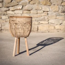 Porte-plante plastique-bois