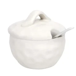 Pot a epices creme avec cuillere