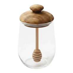 Pot a miel en verre et couvercle