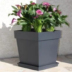 Pot carre toscane 39cm antracite