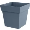 Pot carre toscane 32 cm denim