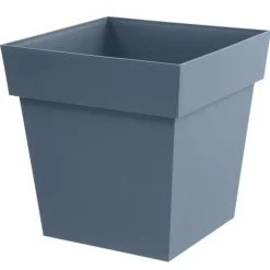 Pot carre toscane 32 cm denim