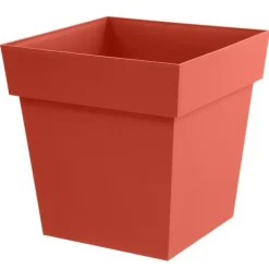 Pot carre toscane 32 cm terra