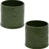 Pot ceramique palmes vert