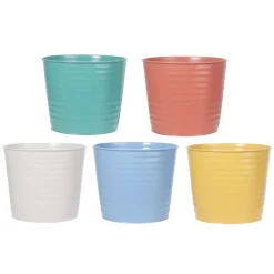 Pot decoratif xl en metal textur