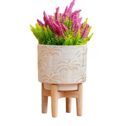Pot deco texture palmier