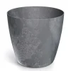 Pot effet beton gris fonce o30c