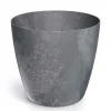 Pot effet beton gris fonce o24cm