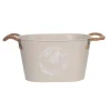 Pot ovale en metal decoratif