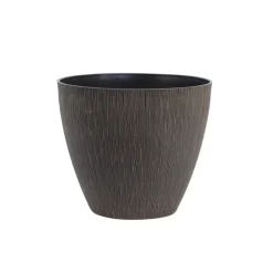 Pot plastique effet bois marron