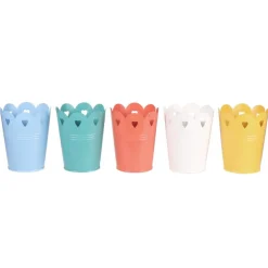 Pots decoratifs en metal coeurs