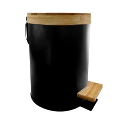 Poubelle 3l noire cv bambou