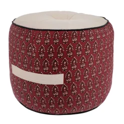 Pouf jaipur d40x30cm bordeaux