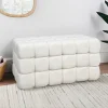 Pouf long cubes creme