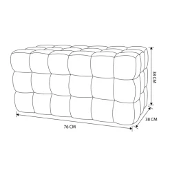 Pouf long cubes creme