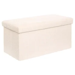 Pouf pliable double soana blanc