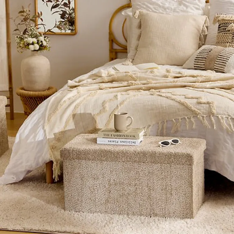 Pouf pliable double soana taupe
