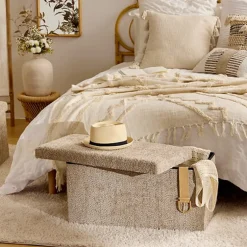 Pouf pliable double soana taupe