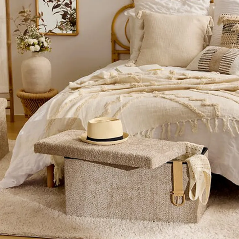 Pouf pliable double soana taupe