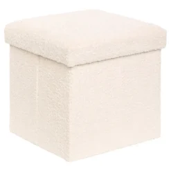 Pouf pliable simple soana blanc