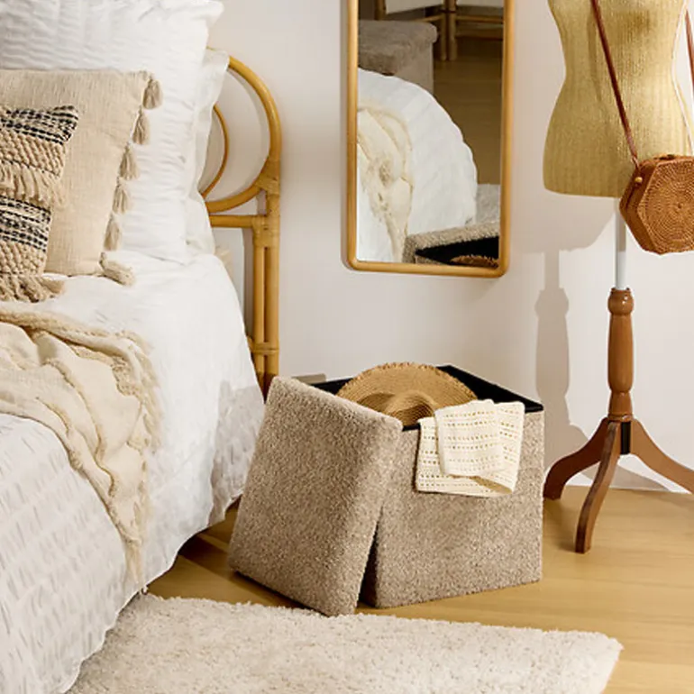 Pouf pliable simple soana taupe