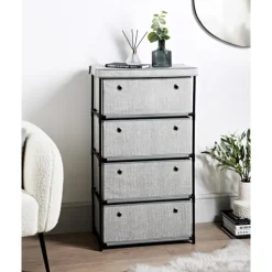 Rangement large 4 tiroirs tissu