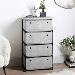 Rangement large 4 tiroirs tissu