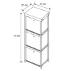 Rangement 3 tiroirs tissu gris